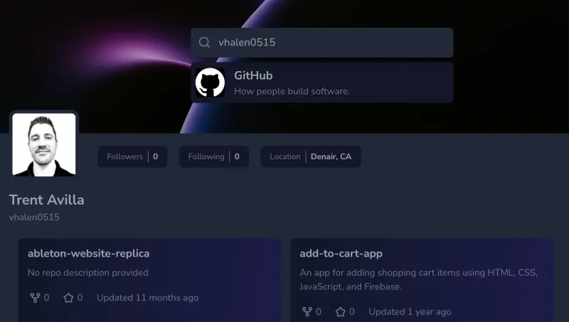 GitHub Profile Search